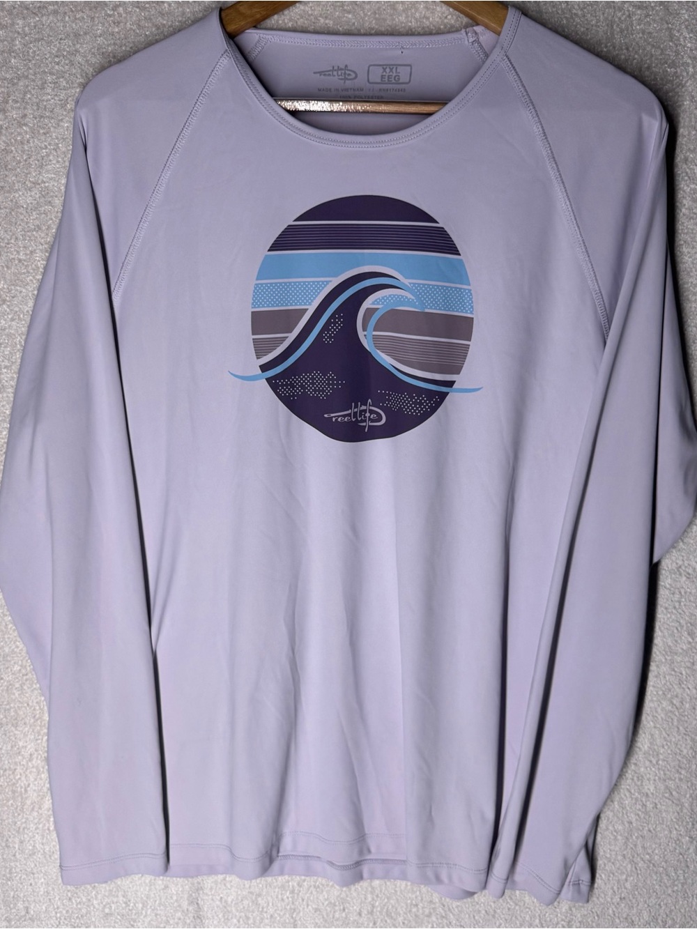 Reel Life Men's Long-Sleeve Surf Graphic Shirt in Lavender